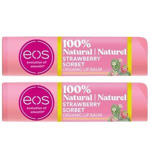 EOS 2 Pack Organic 100% Natural Lip Balm - Strawberry Sorbet NIP